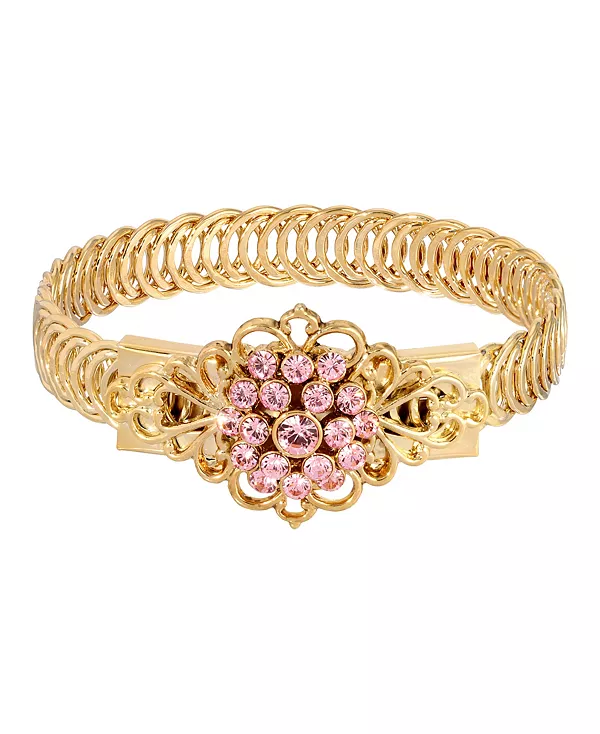 

Браслет-Пояс с розовым цветком, выполненный из 14-каратного золота 2028, pink