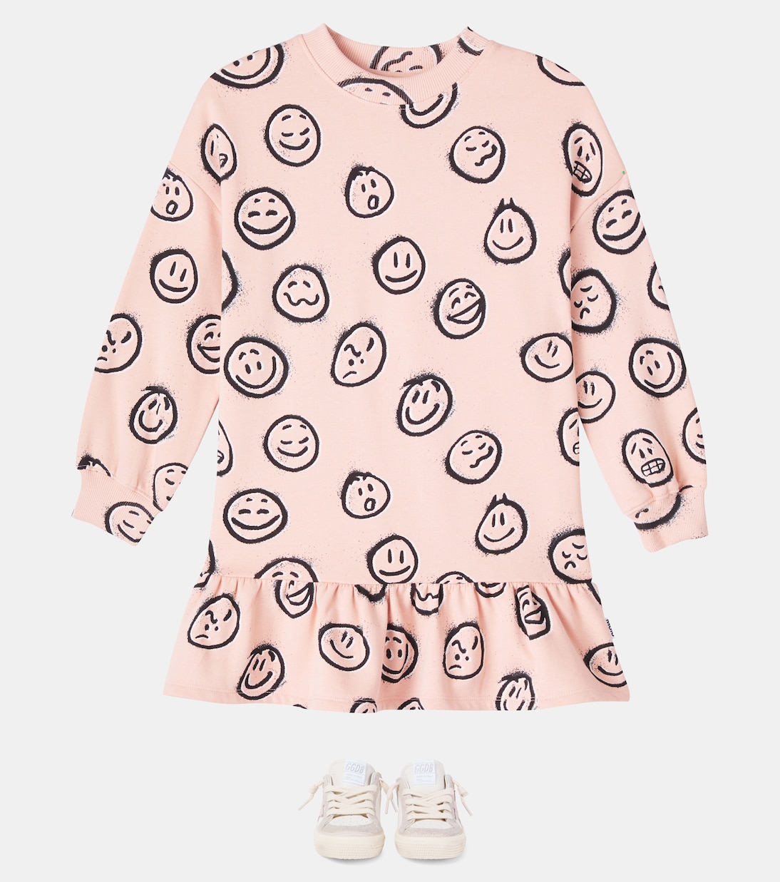 Платье Cherice из хлопкового джерси с принтом Molo, Rose Cloud Moods — фото 2