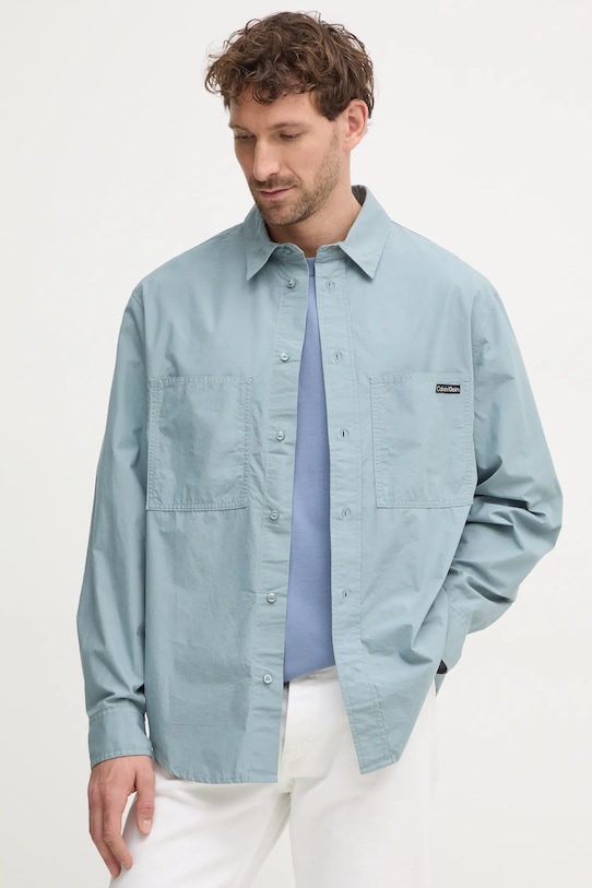 

Хлопковая рубашка Calvin Klein Jeans, синий