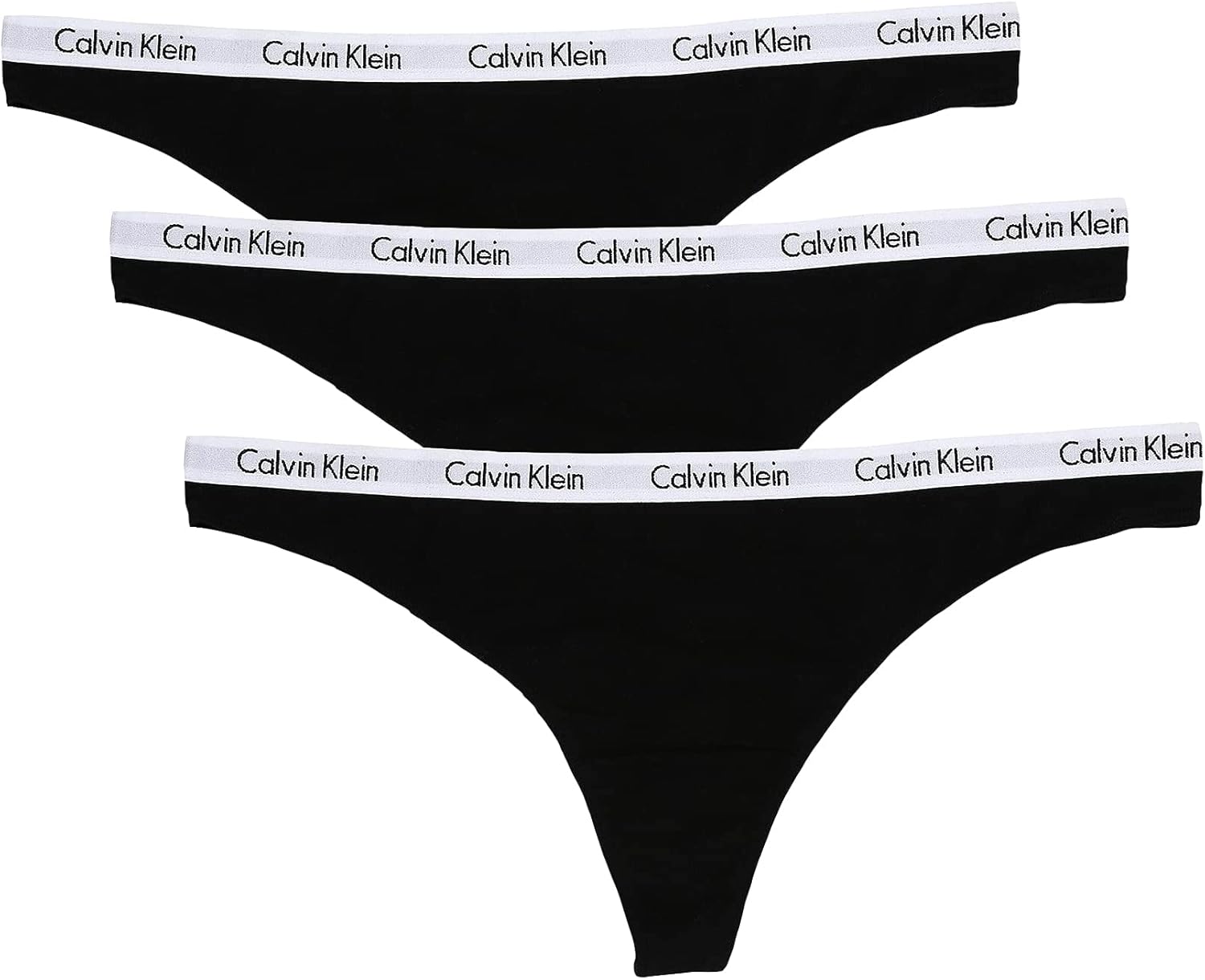 

Женские трусики-стринги Calvin Klein Carousel Logo из хлопка и эластичного хлопка, 3 шт., Black/Black/Black