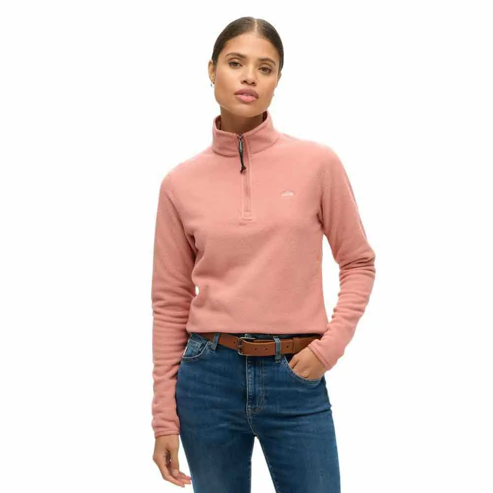 

Толстовка Superdry Polar Fleece half zip, розовый