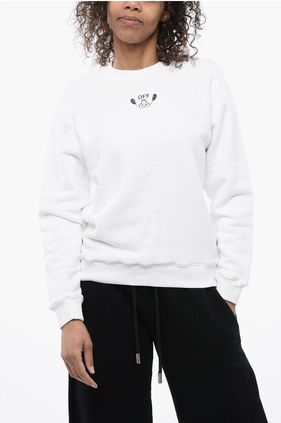

Свтишот из матового хлопка Off-White Bandana-Embroidered, белый