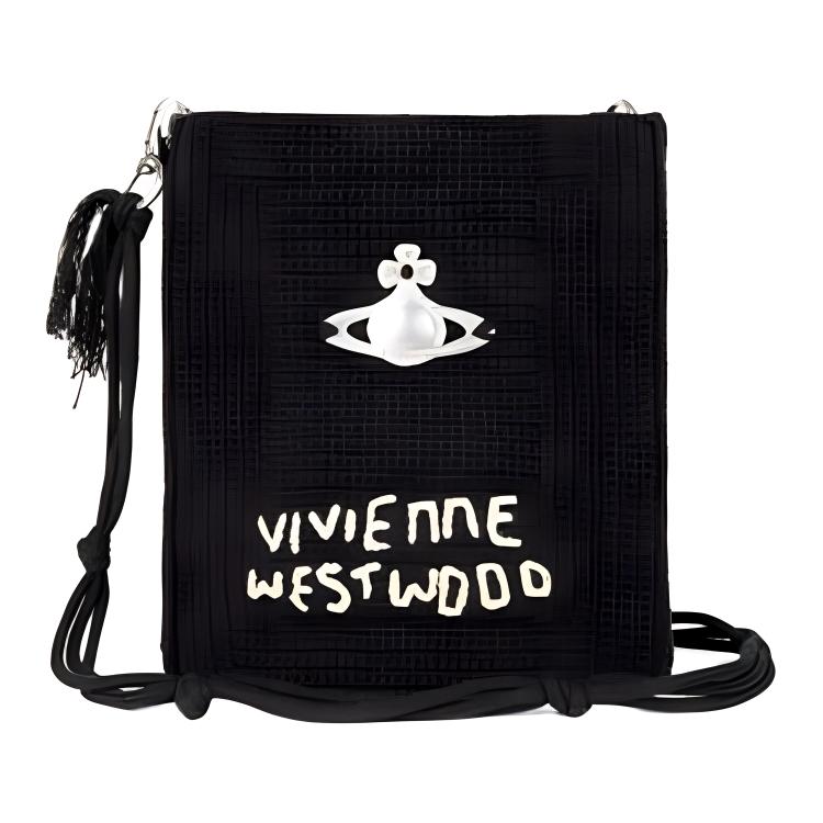

Vivienne Westwood Сумка-шоппер из органического хлопка с цветочным принтом, сумка для покупок, сумка на плечо, сумка через плечо, мужская, черная, Trumpets