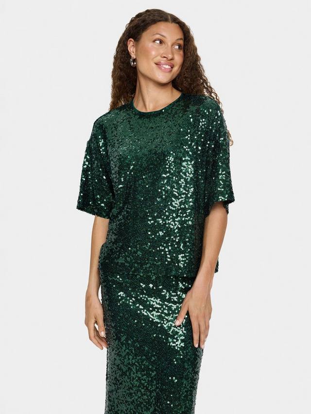 

Блузка Myra с пайетками и круглым вырезом Saint Tropez