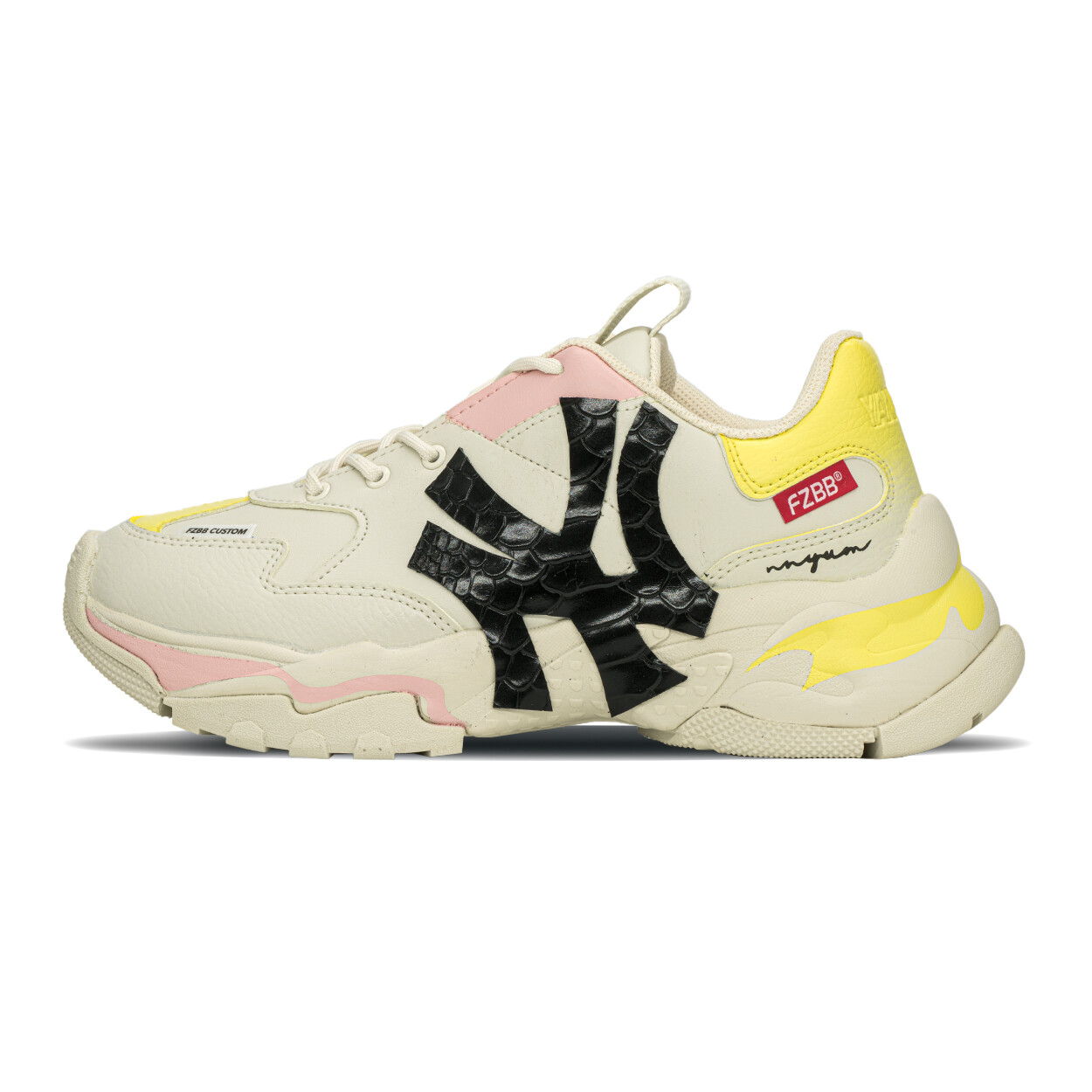 

Кроссовки MLB Big Ball Chunky Chunky Sneakers Unisex Low-top Beige Black Yellow, бежевый/черный/желтый