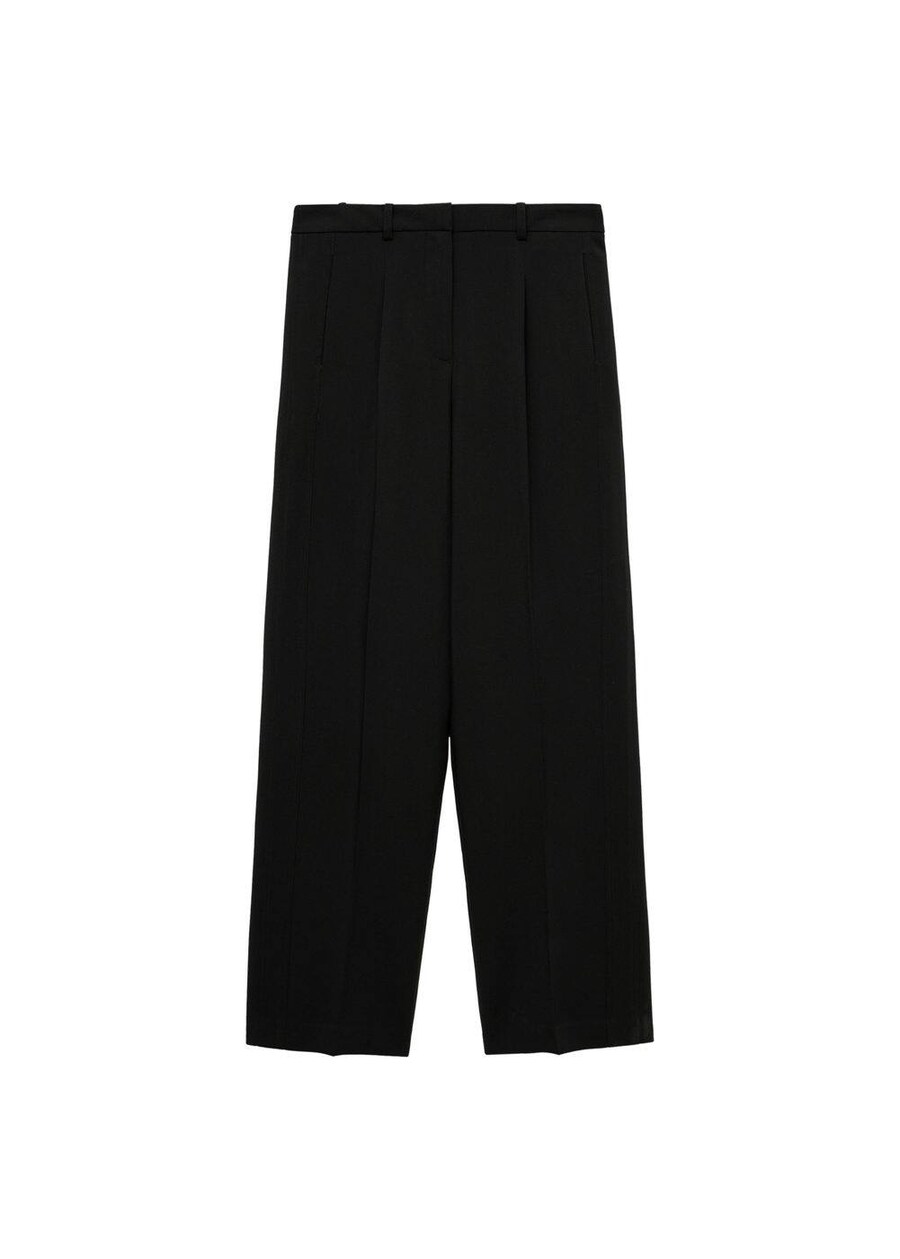 

Брюки со складками спереди MANGO Loose fit Pleat-Front Pants Wanda, черный