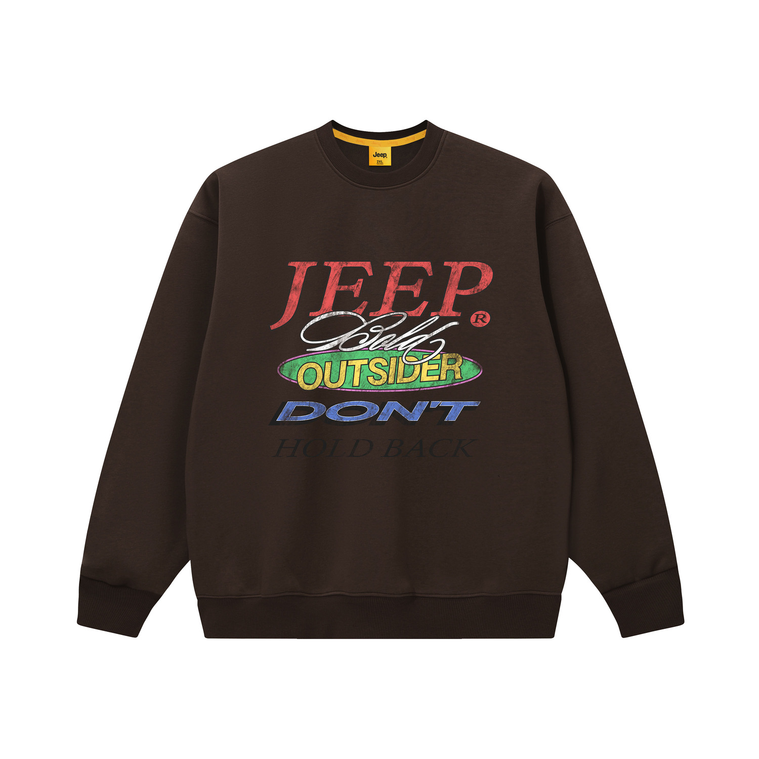

Свитшот Unisex Crew Neck Moderate Regular Jeep, темно-коричневый
