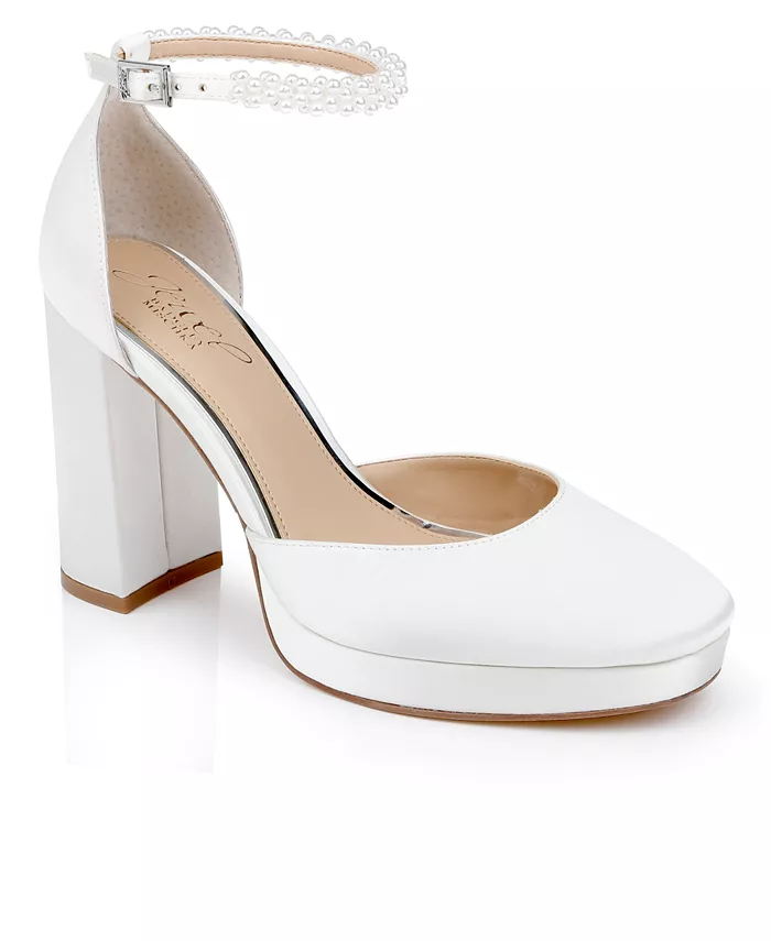 Женские свадебные туфли Noble Bridal на устойчивом каблуке Jewel Badgley Mischka, белый