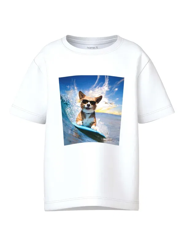 Футболка Name It Nmmvoto 2p ss nreg top print t-shirt, ярко-белый/раковина морского гребешка — фото 2