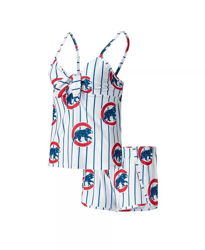

Женский белый комплект для сна с майкой и шортами с принтом Reel Chicago Cubs Reel Concepts Sport