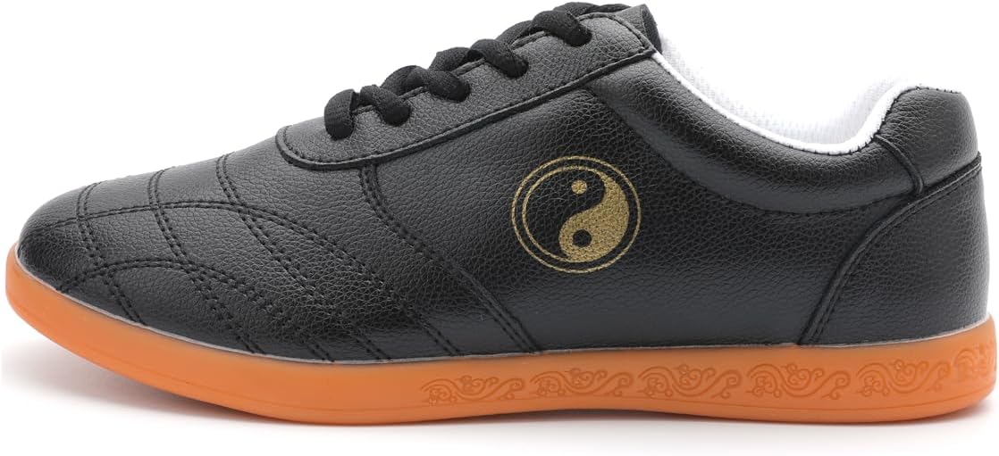 

Кожаные китайские туфли для Тайцзи, низкие кроссовки старого Пекина для кунг-фу для мужчин и женщин, противоскользящие традиционные спортивные кроссовки для боевых искусств Ukuboxbag, черный