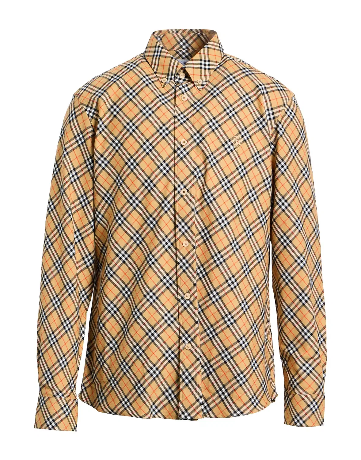 Рубашка Burberry с принтом, regular-fit, верблюжий
