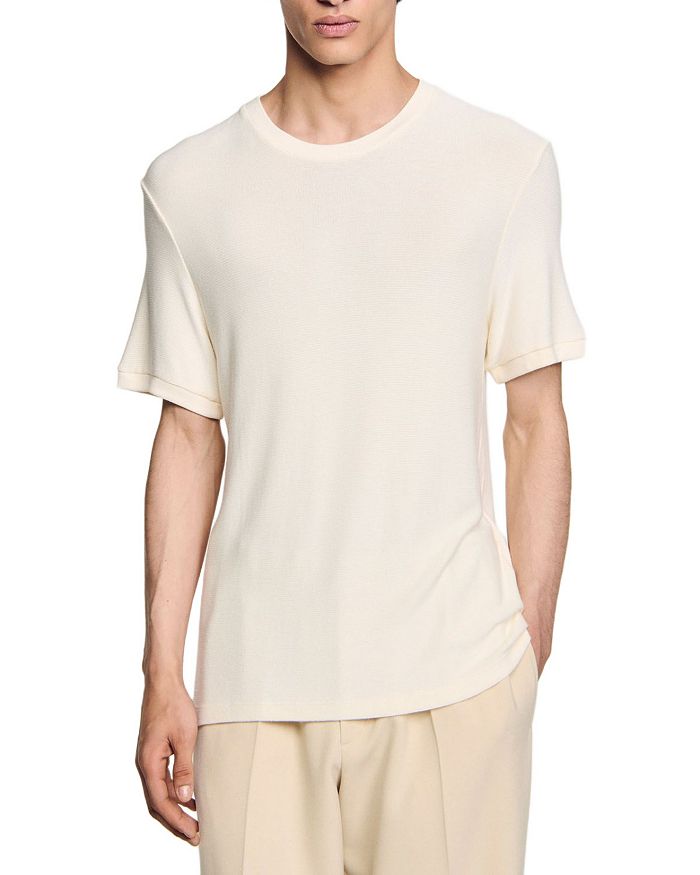 

Футболка с круглым вырезом Sandro, слоновая кость/кремовый