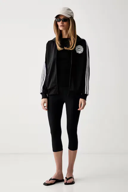 Толстовка на молнии модель с капюшоном Adidas Originals, черный — фото 2