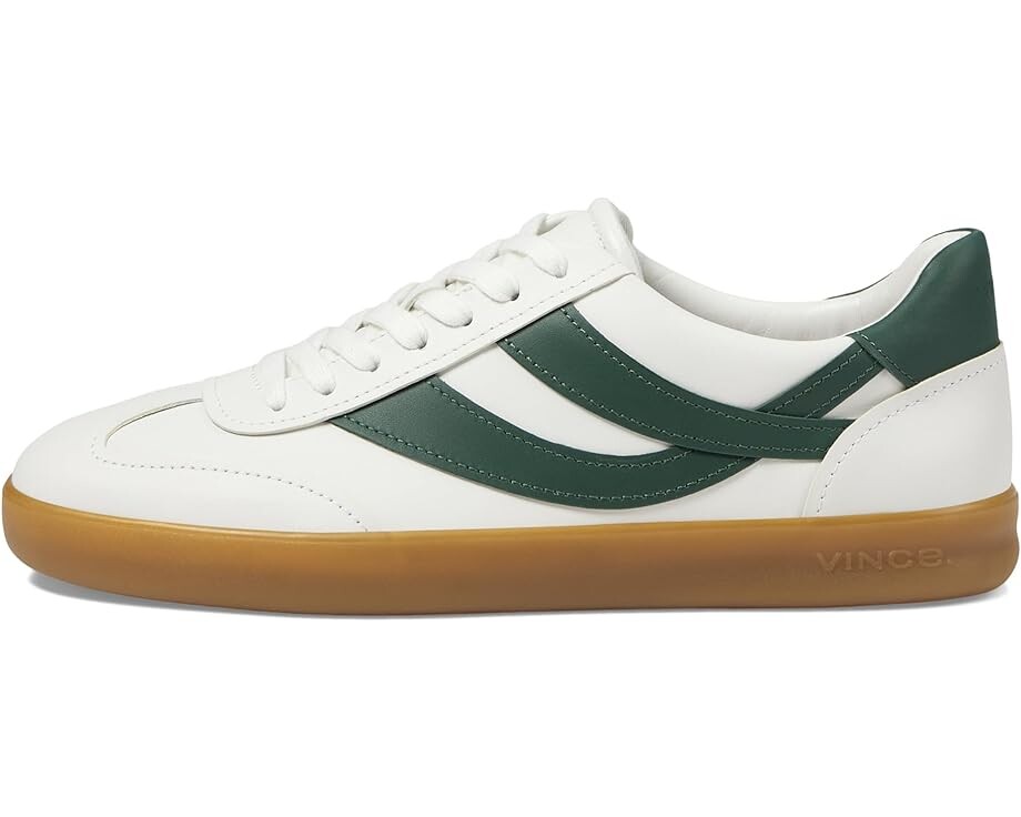 Кроссовки Vince Oasis-M Lace-Up Retro Sneakers, цвет Chalk White/Pine Green Leather — фото 4