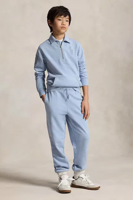 Худи детское с короткой молнией Polo Ralph Lauren, синий — фото 4