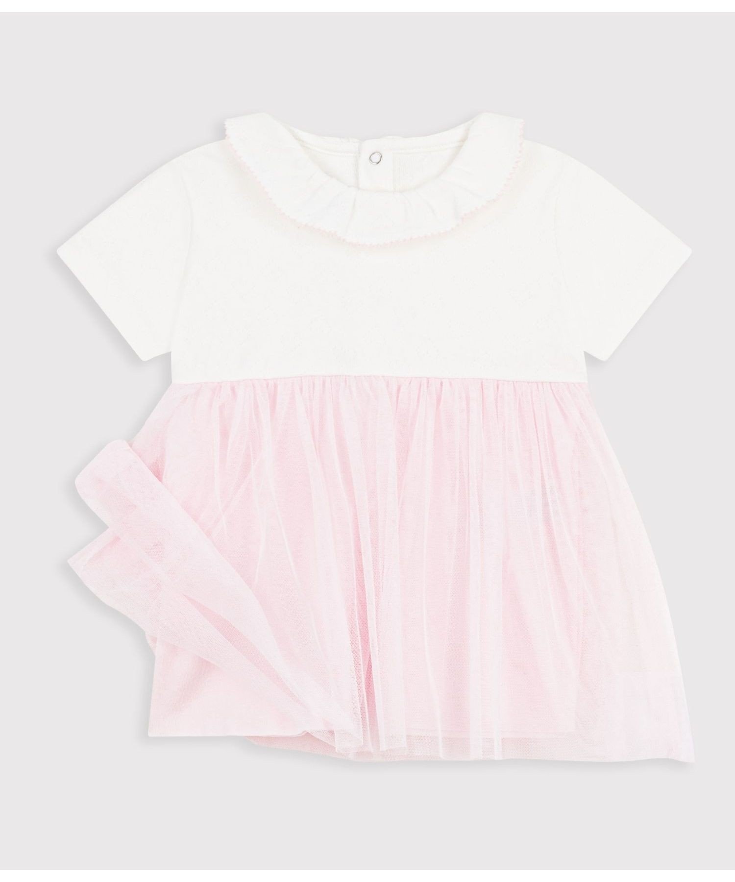 Платье из тюля PETIT BATEAU, White/Light Pink — фото 2