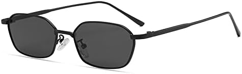 

Маленькие квадратные солнцезащитные очки для женщин и мужчин в стиле стимпанк с металлической оправой, ретро-очки для мужчин с защитой от УФ-излучения UV400 MTZJH, C1 Black-black