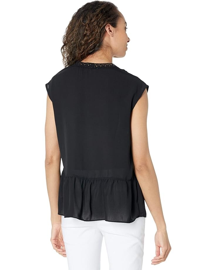 

Топ Max Studio Crepe Sleeveless V-Neck Top, черный