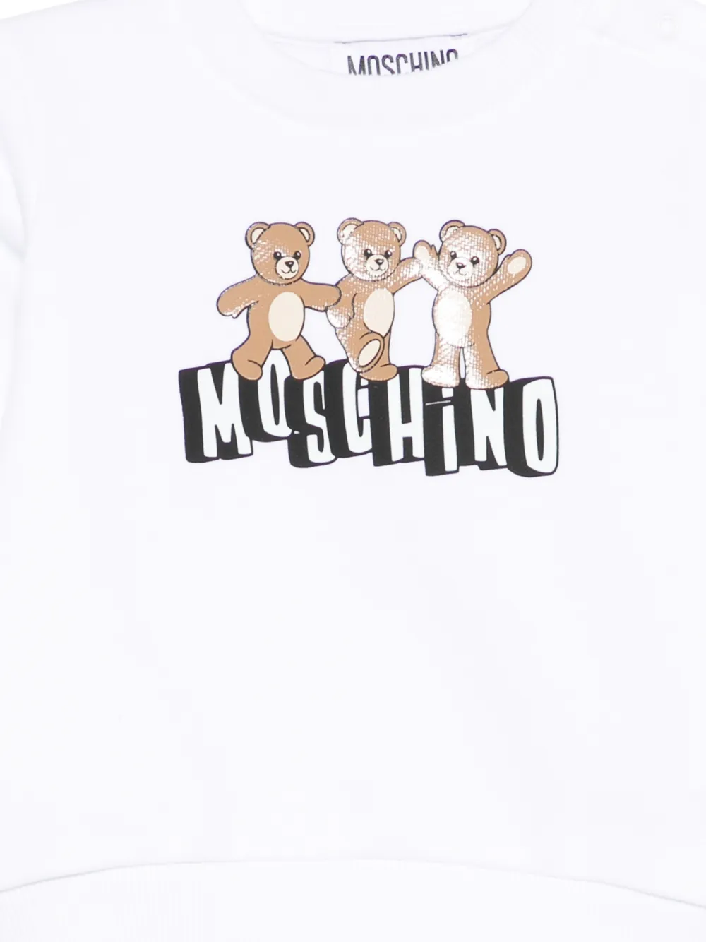 Свитшот с принтом медведя Moschino Kids, белый — фото 3