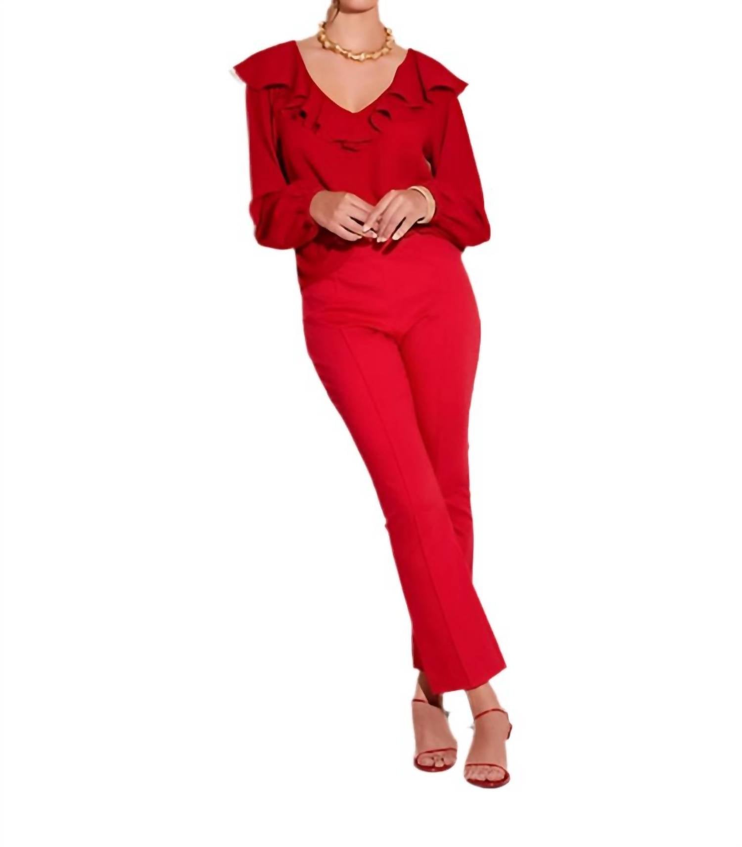 

Брюки Sigourney Pintuck вишневого цвета Fifteen Twenty, цвет cherry