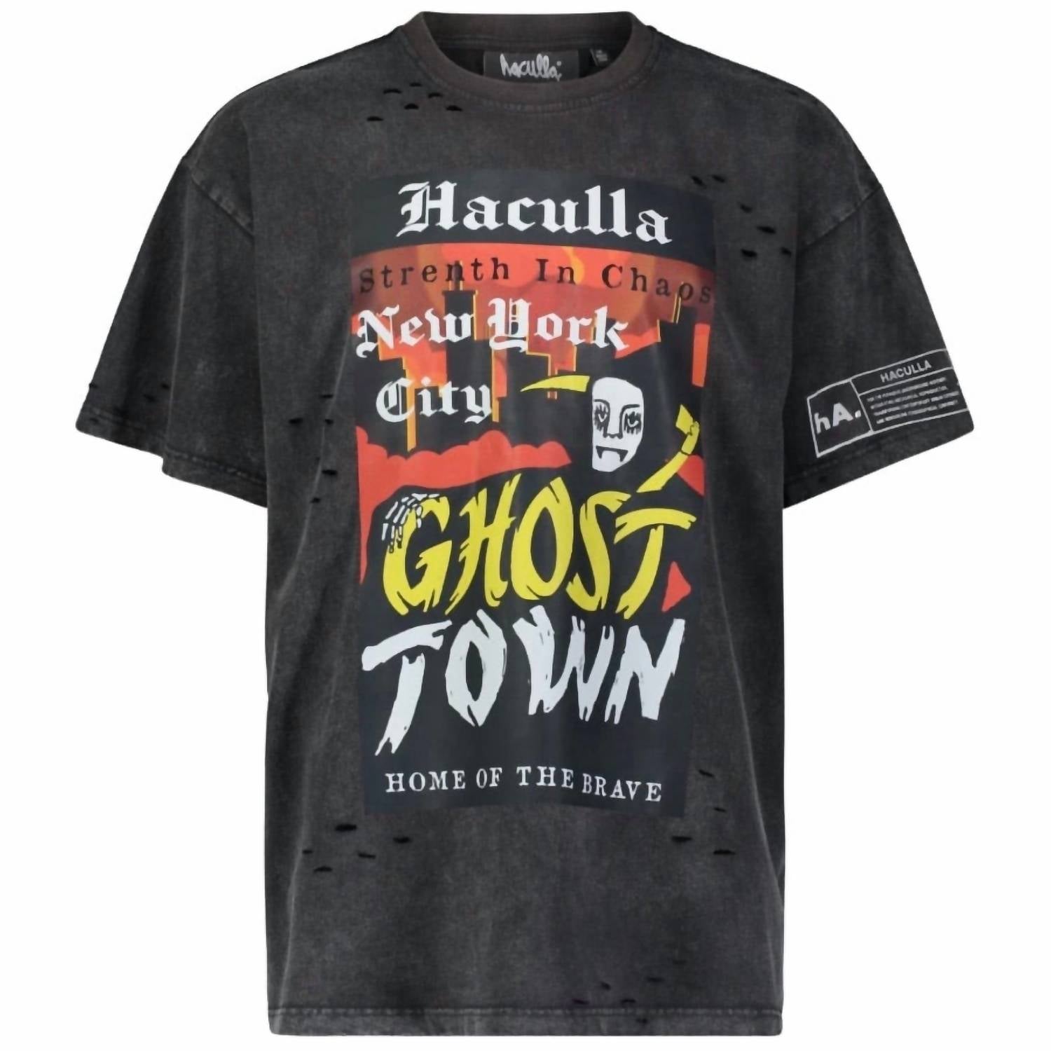 

Мужская футболка Ghost Town Vintage черного цвета haculla.
