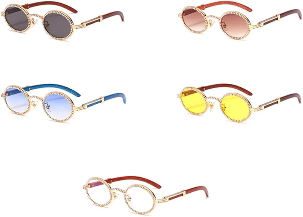 

Солнцезащитные очки для женщин со стразами, круглые, винтажные, с защитой от УФ-излучения UV400, в маленькой оправе, овальные, летние generic, Clear Lens