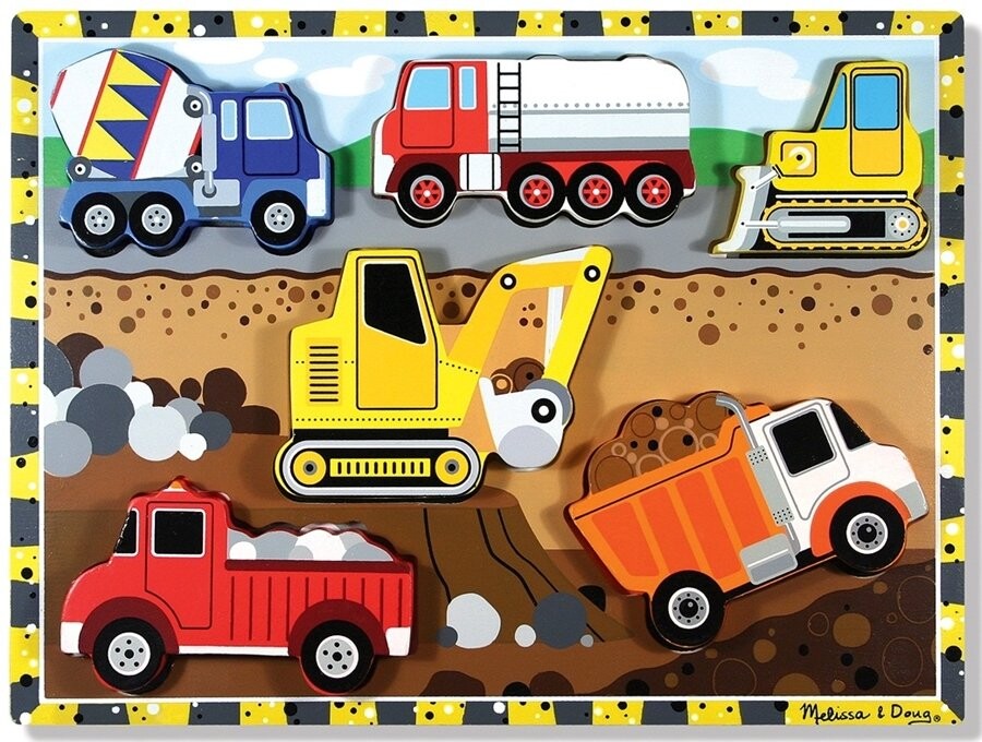 

Melissa & Doug, строительные деревянные пазлы