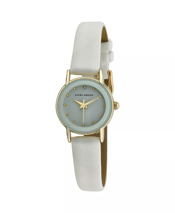 

Женские белые часы на ремешке из искусственной кожи 24 мм Laura Ashley