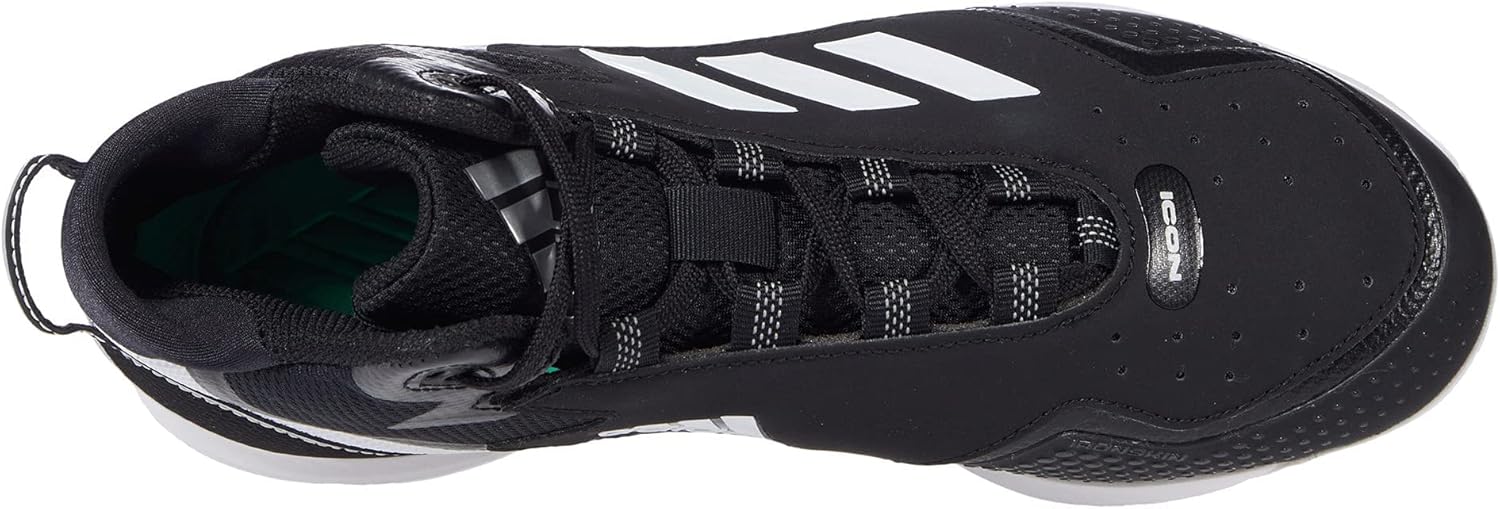 Бейсбольные кроссовки Adidas Icon 7 Mid для мужчин, черный/белый/металлик — фото 3