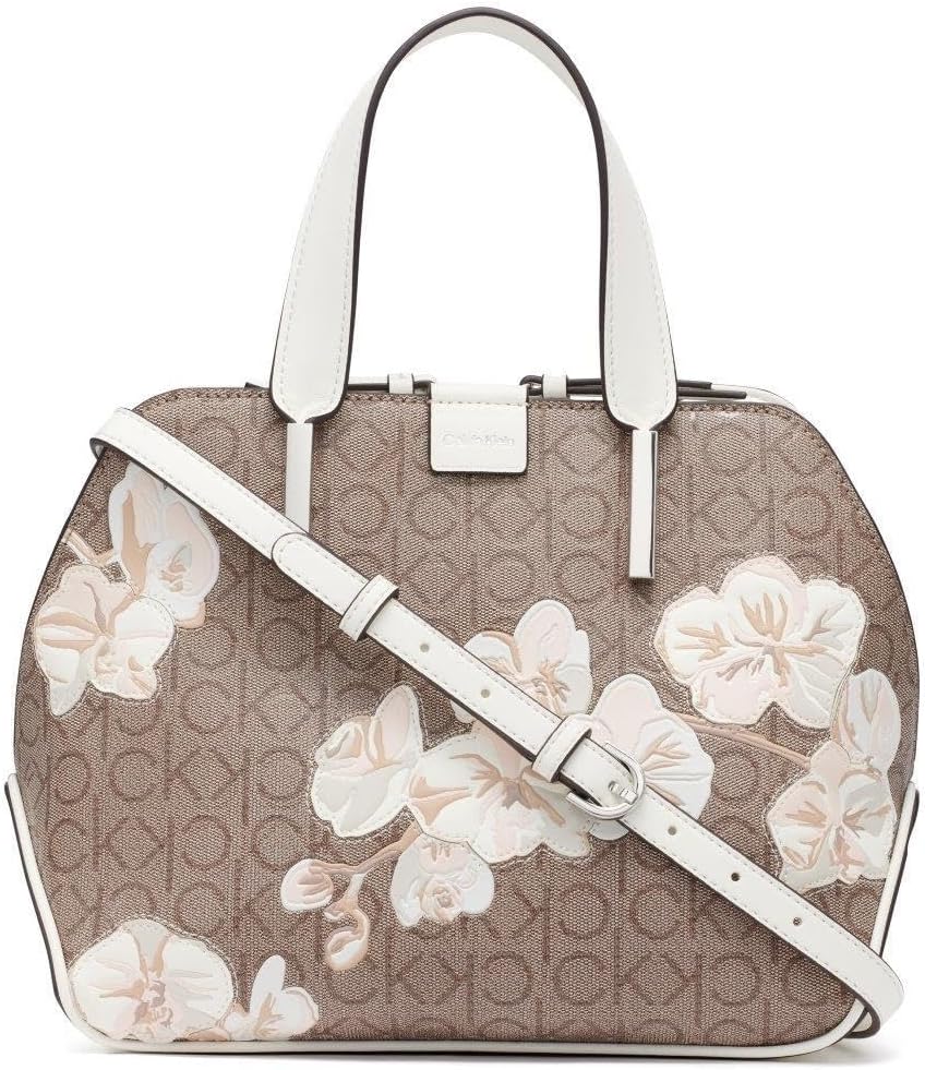 

Женская сумка-саквояж Calvin Klein Audrey с тремя отделениями, Almond Floral Emboss