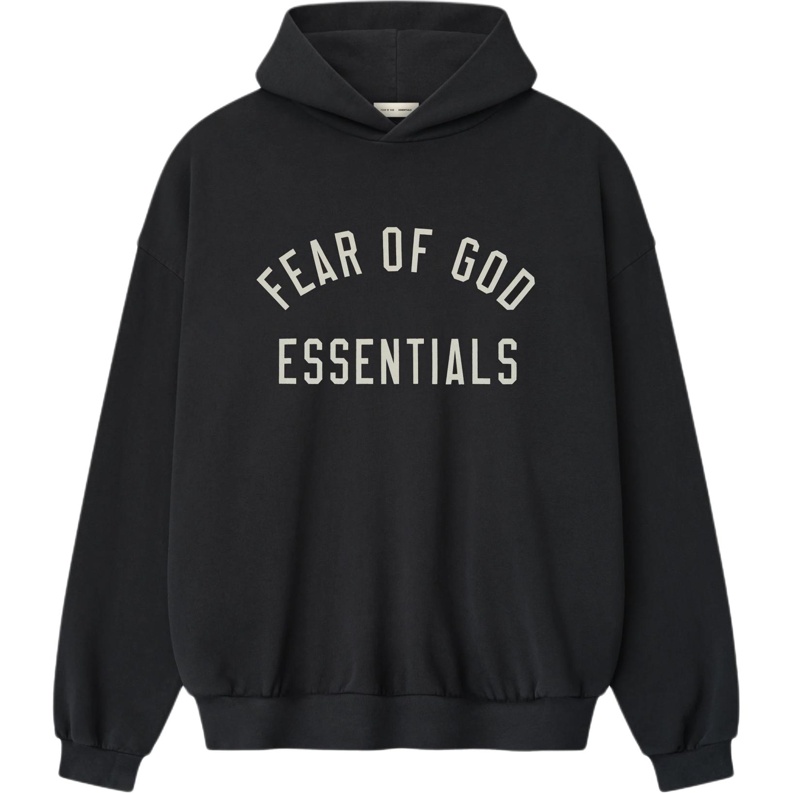 

Худи с логотипом Fear Of God Essentials, vintage черный/vintage черный