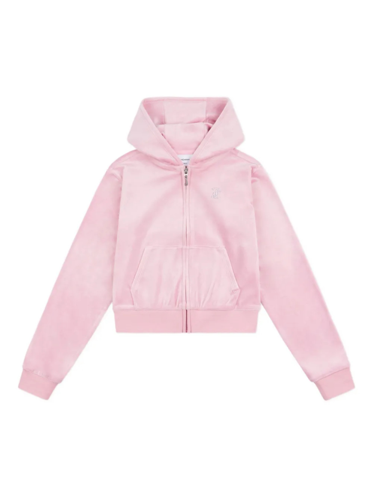 

Толстовка с капюшоном Juicy Couture Kids на молнии, украшенная стразами, розовый