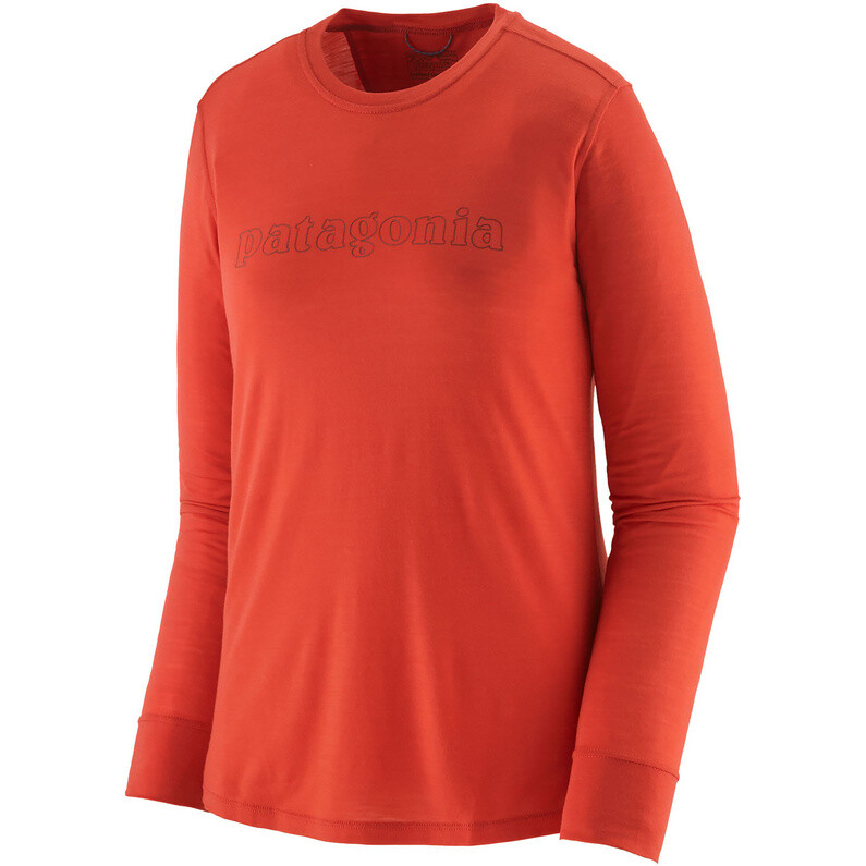 

Женская кепка Cool Merino с рисунком с длинным рукавом Patagonia, красный