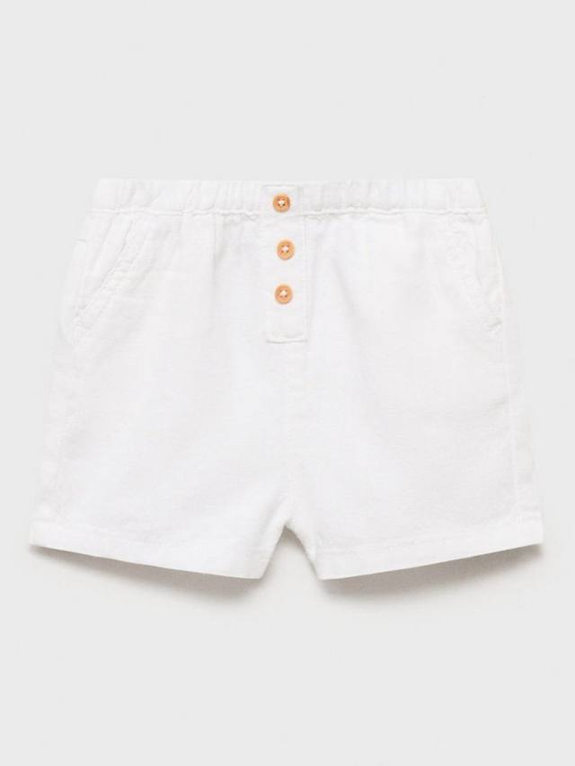 

Детские шорты Sal Cotton Linen на пуговицах Mango, White