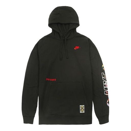

Толстовка Nike Sportswear Club Printing Long Sleeves Pullover Drawstring Black, черный