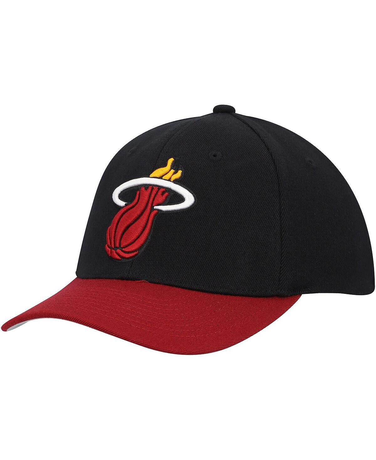 

Мужская черно-красная кепка с эластичной спинкой Miami Heat MVP Team Two-Tone 2.0 Mitchell & Ness