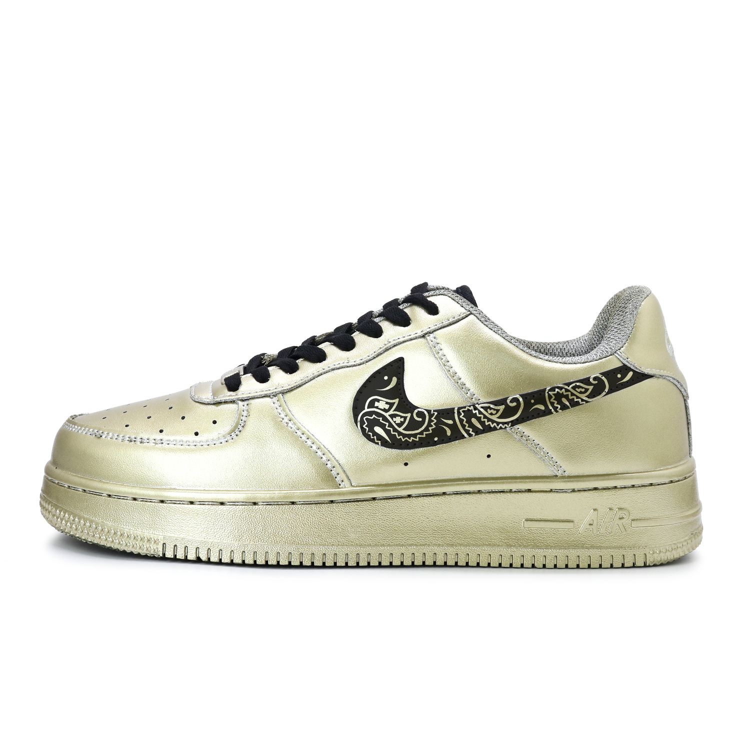 

Nike Кроссовки Air Force 1 Gold Paisley Support Height Increasing Low top Skateboard Shoes Unisex