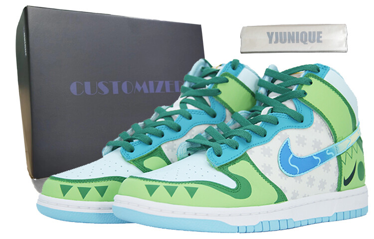 

Кроссовки для скейтбординга Dunk мужские с высоким верхом серый/желтый Nike