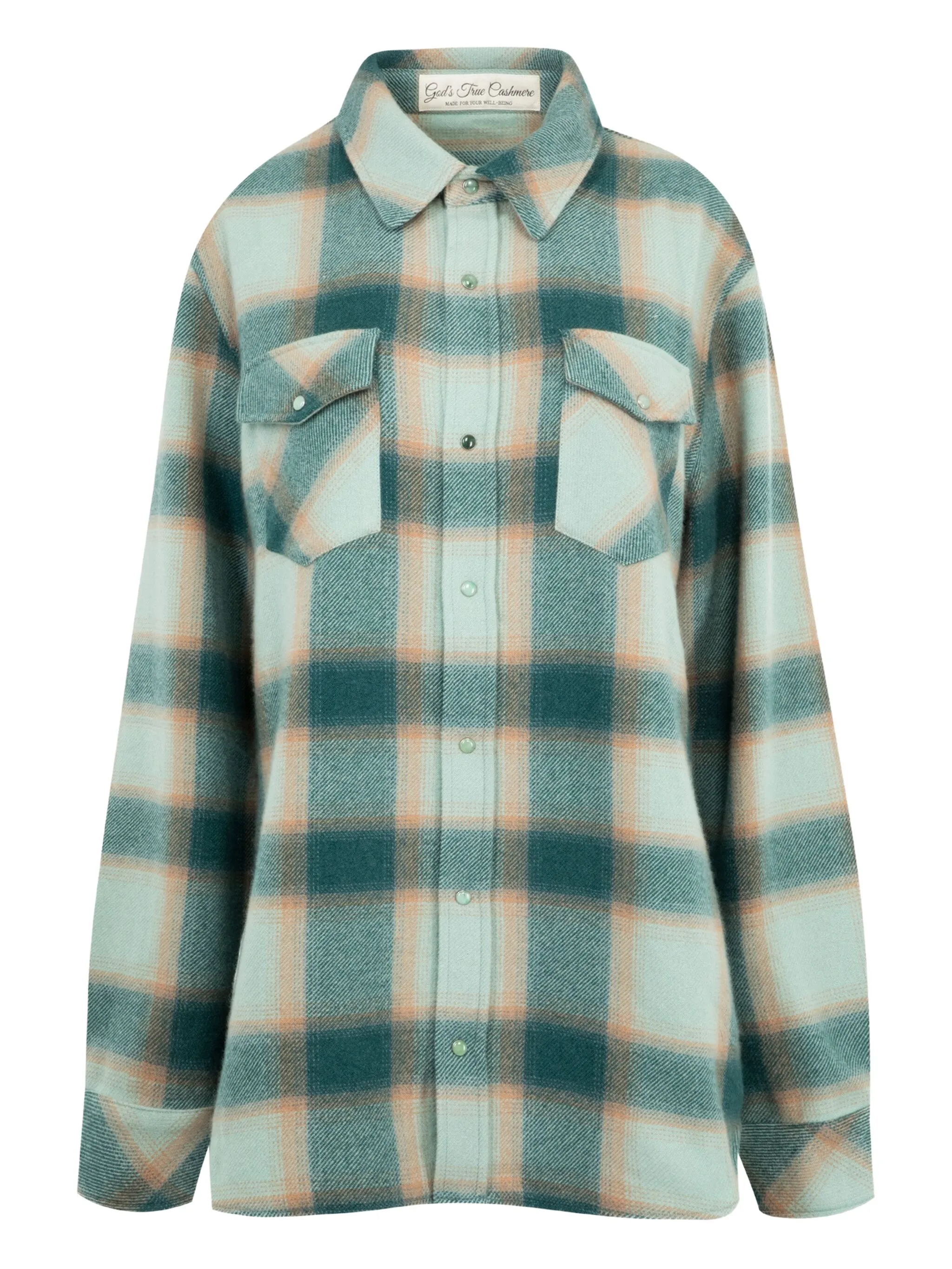 

Рубашка Shadow в клетку God'S True Cashmere, зеленый