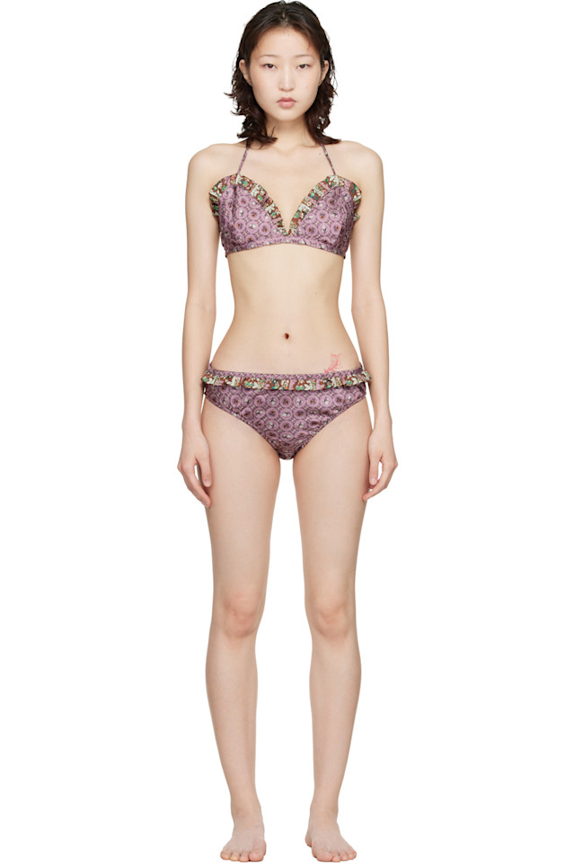 

Anna Sui Фиолетовый атласный бикини