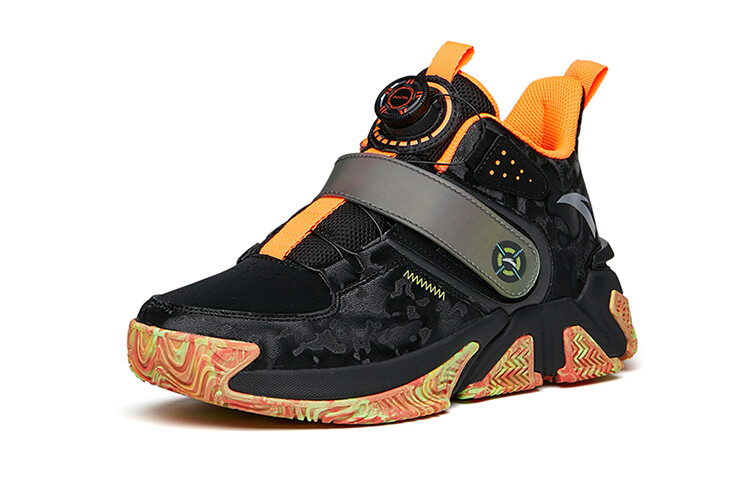 Кроссовки Sniper Kids Lifestyle GS Mid-top, черные/флуоресцентно-оранжевые Anta Kids — фото 2