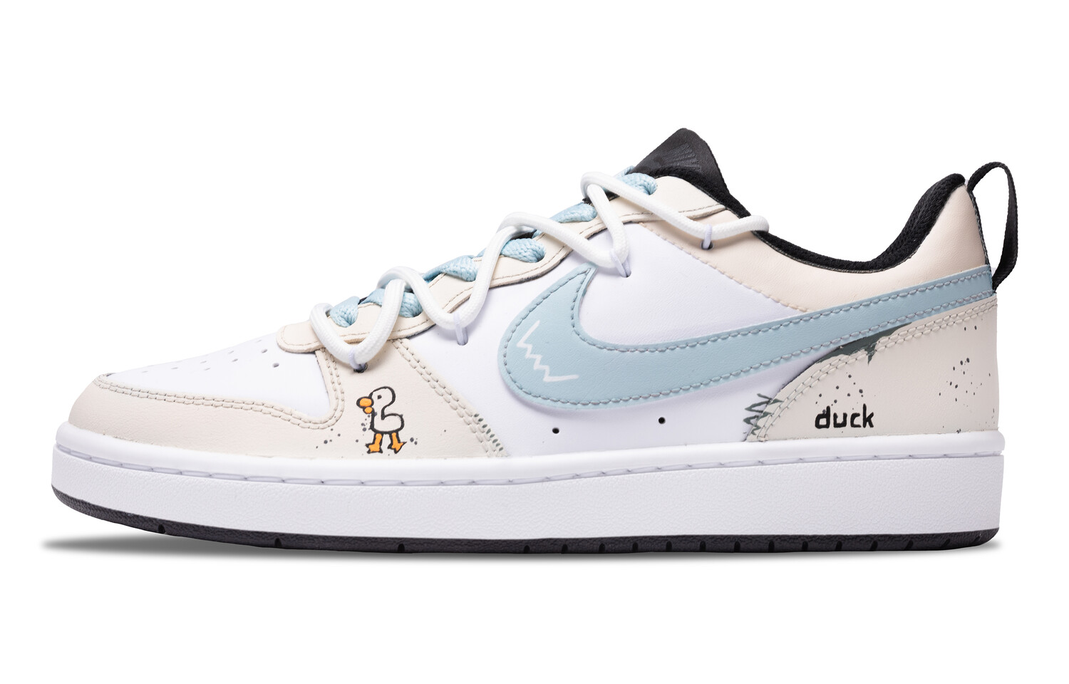 

Кроссовки Nike Court Borough Skateboard Shoes Women's Low-Top White Blue, Синий, Кроссовки Nike Court Borough Skateboard Shoes Women's Low-Top White Blue
