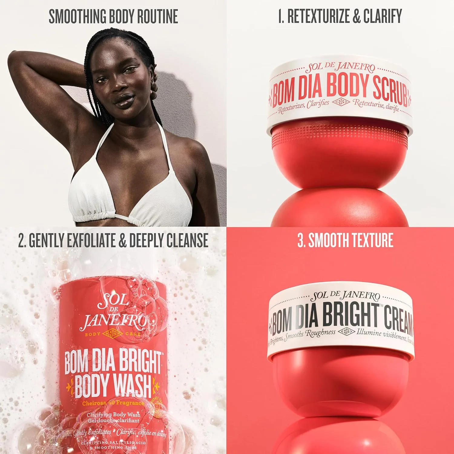 Набор Sol de Janeiro Visibly Brightening and Smoothening Bom Dia AHA Body Scrub and Body Wash Duo, эксклюзивно на Amazon., Black — фото 2