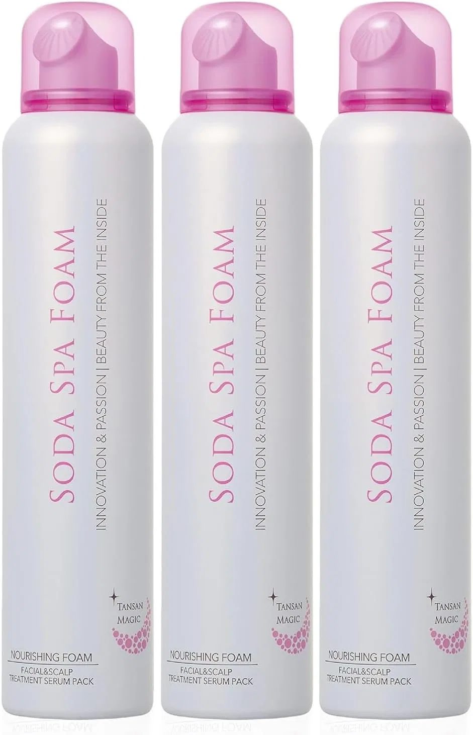 Набор Tansan Magic — Пенок для умывания Soda Spa Foam, 3 x 150 г, белый