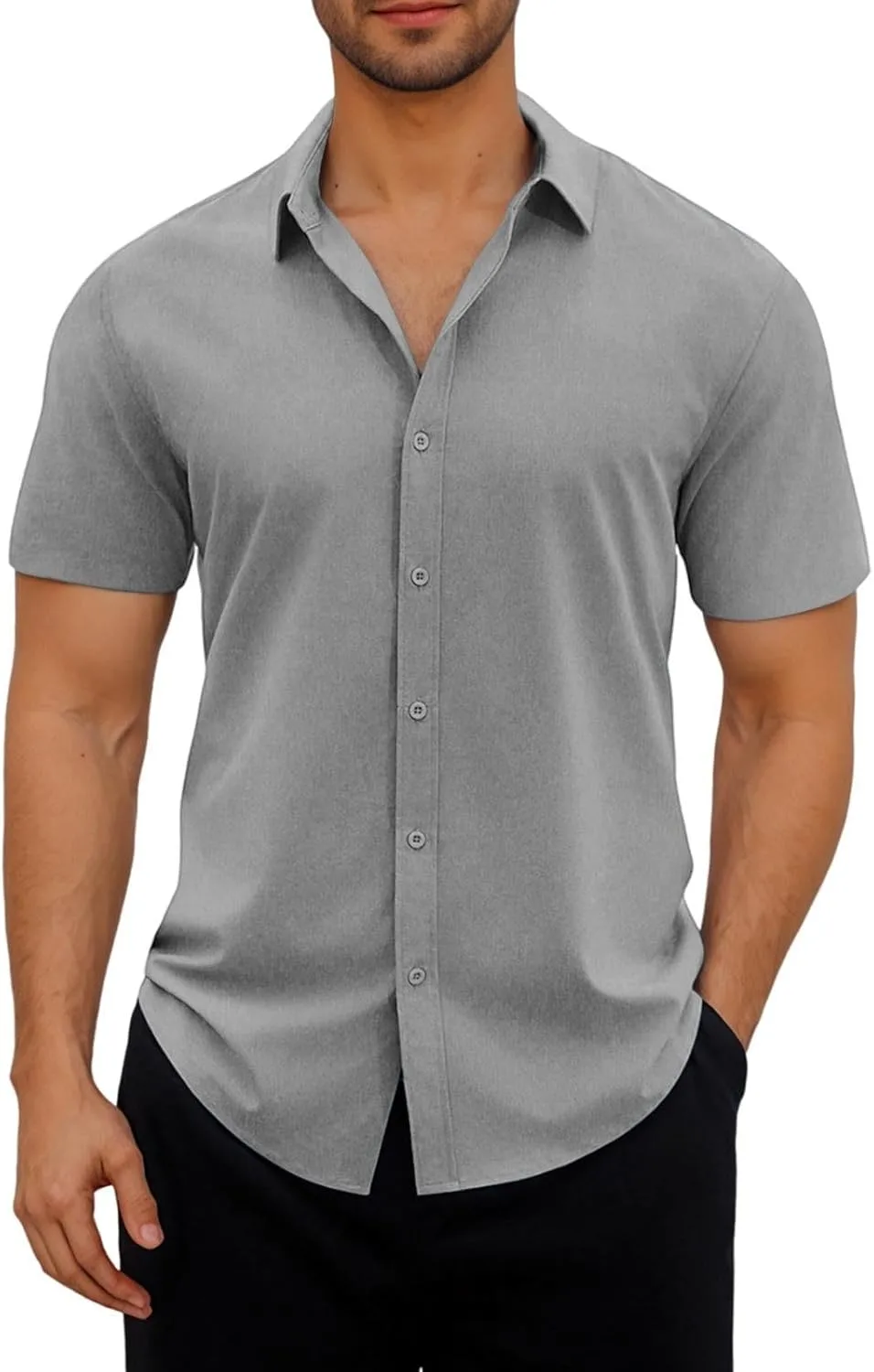 

Мужская рубашка с коротким рукавом Casual Button Down Wrinkle Free