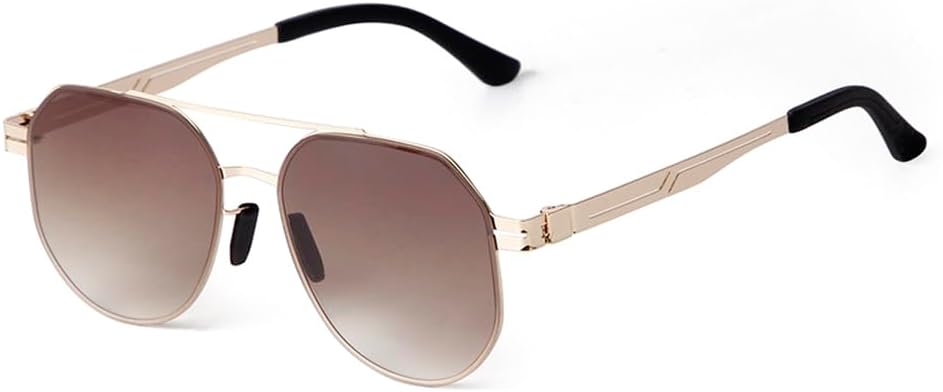 

Модные солнцезащитные очки для вождения, мужские и женские, с верхней перекладиной, градиентного серого цвета, металлической двойной перемычкой, для защиты от УФ-излучения TKKTLLT, C4