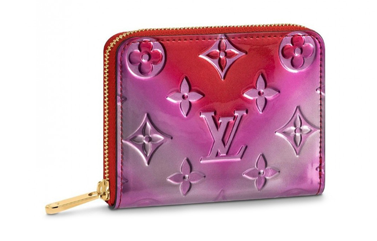 

LOUIS VUITTON Замшевый кошелек для монет женский градиентный розовый
