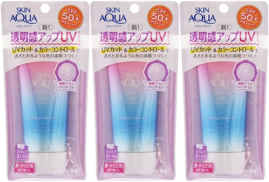 Солнцезащитный крем Skin Aqua Tone Up UV Essence SPF 50+ PA++++ 80 г 3 шт Haarlosy