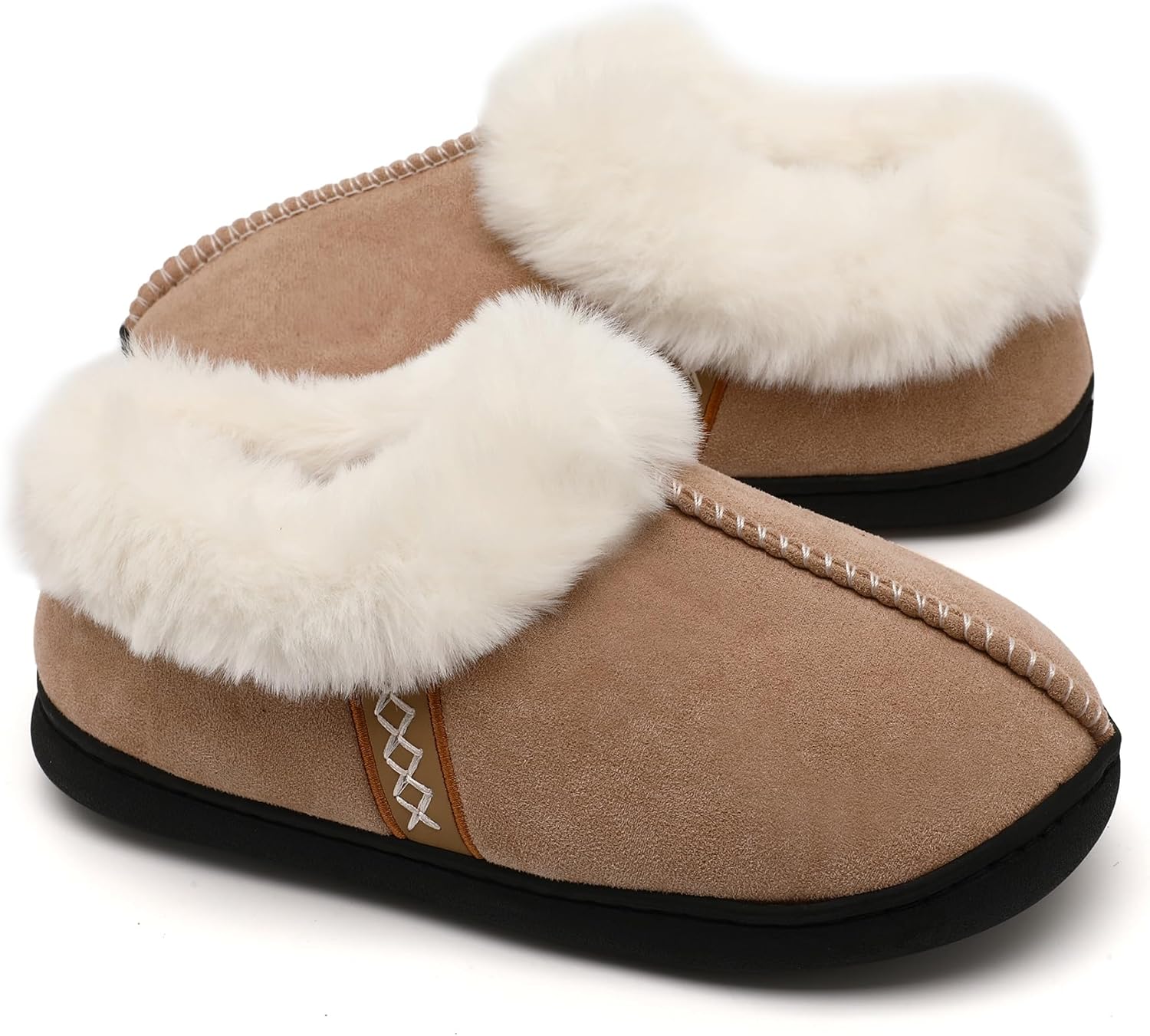 

Домашние тапочки для женщин и мужчин, женские тапочки на мягкой подошве с эффектом памяти, с мягким искусственным мехом, удобные, теплые, нескользящие, для дома и улицы, размеры Yueerlu, хаки